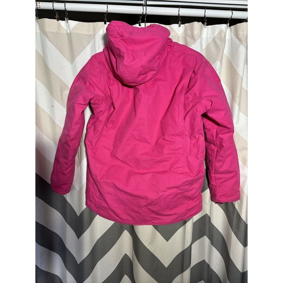 CE Schmidt Workwear Youth Girls Full Zip Hooded‎ Jacket Size L 14-16 Pink Fleece - Picture 3 of 7